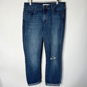 Levis Mid Rise Skinny Jeans Cuffed Pants Distressed Womens Size 30